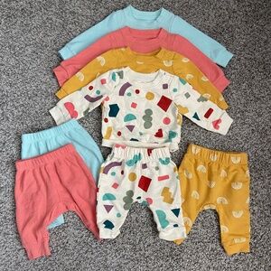 Four Baby Two Piece Sweater Pants Outfits Size 0-3 Months